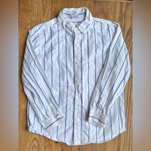 Boys Blue and White Stripe Button Down Shirt